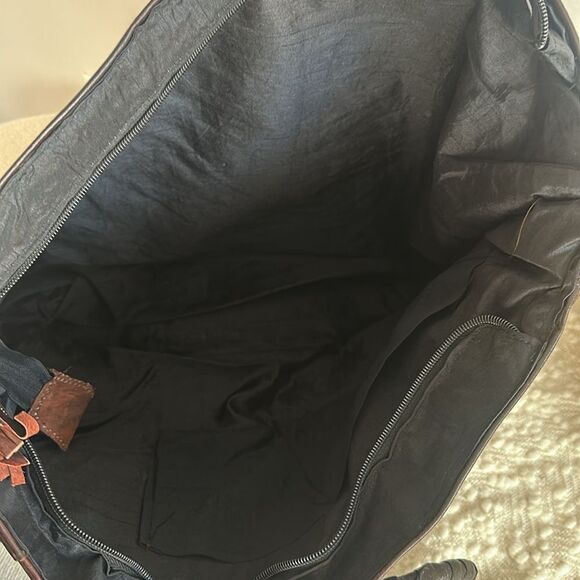 African Hand-made Mud Cloth & Leather Carry-On Bag - Picture 7 of 8